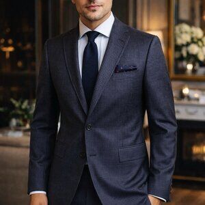 Ted Baker Endurance Jed Blazer Sz 38R Gray Plaid Wool Two Button Sport Coat